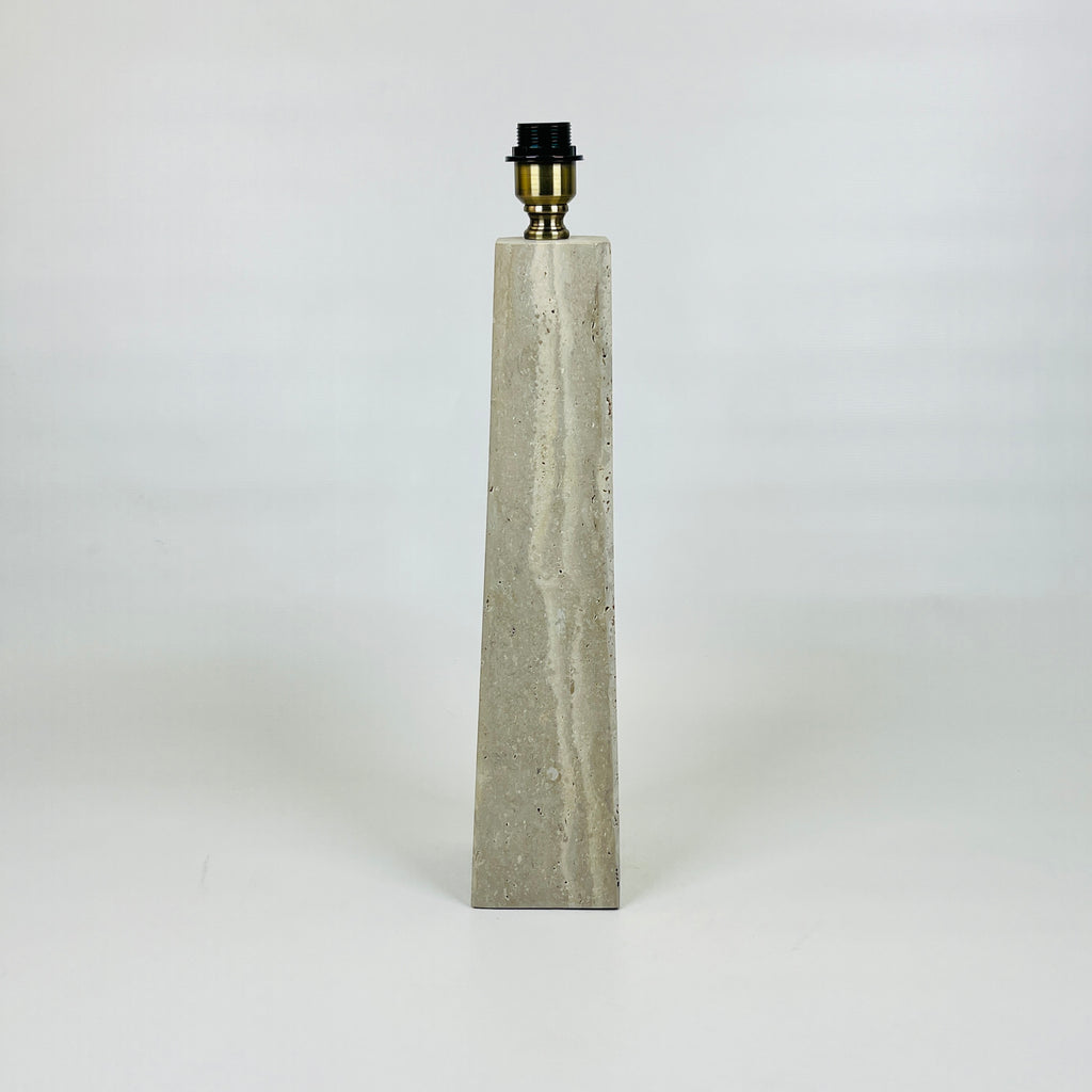 Tall Grazed Travertine Table Lamp