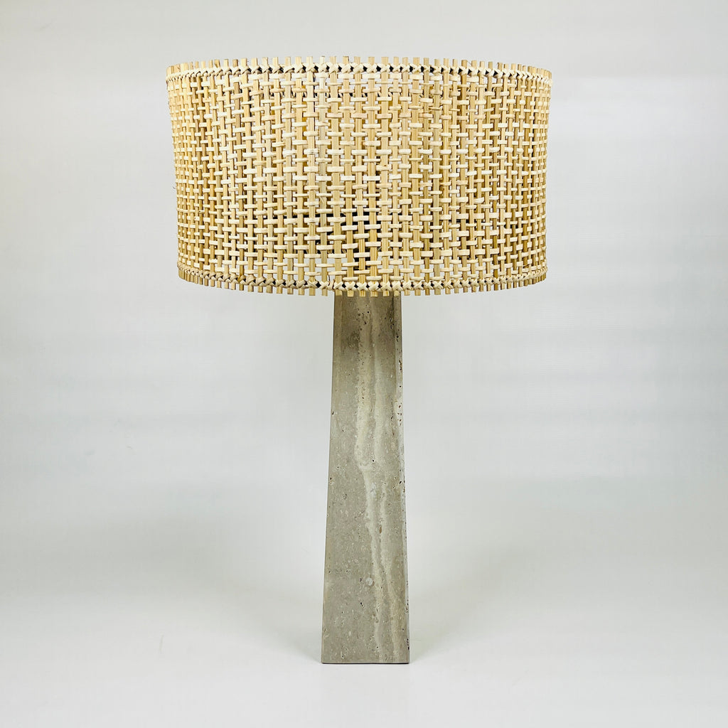 Tall Grazed Travertine Table Lamp