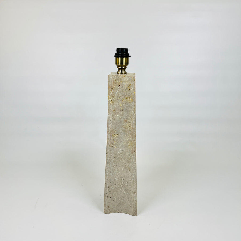 Tall Curved Bottom Blotched Travertine Table Lamp