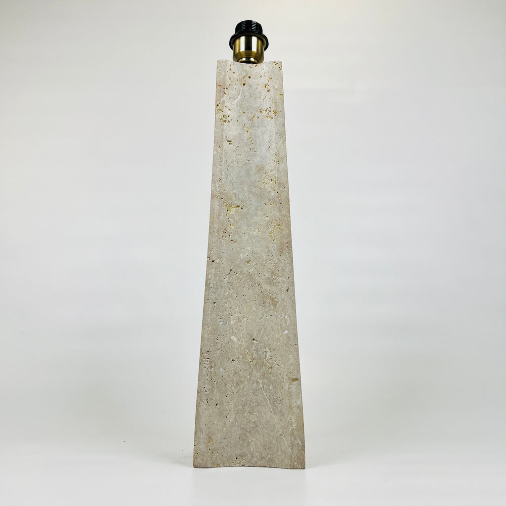 Tall Curved Bottom Blotched Travertine Table Lamp