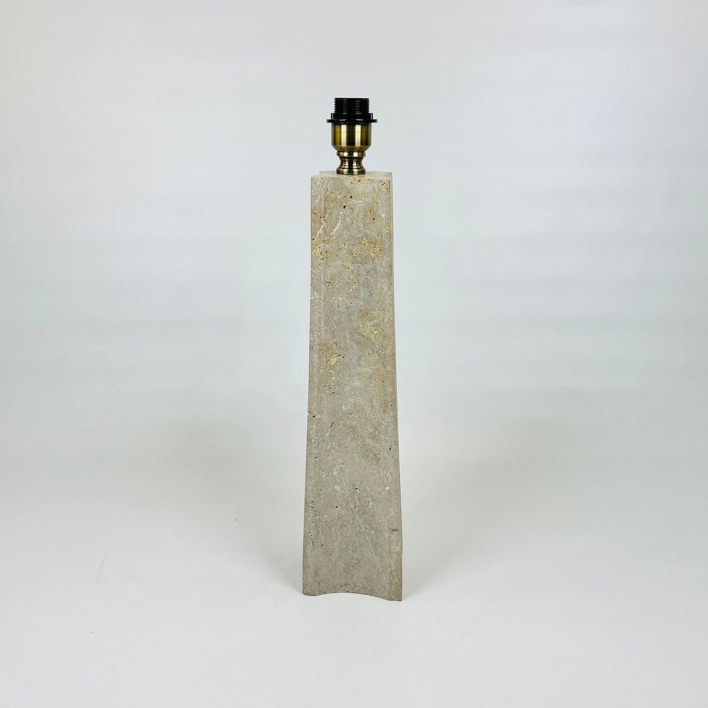 Tall Curved Bottom Blotched Travertine Table Lamp