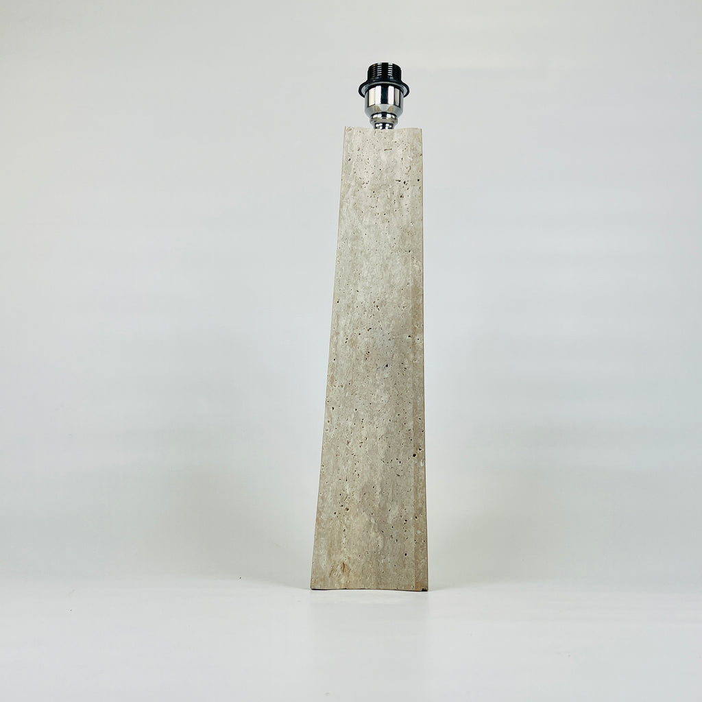 Tall Curved Bottom Blotched Travertine Table Lamp