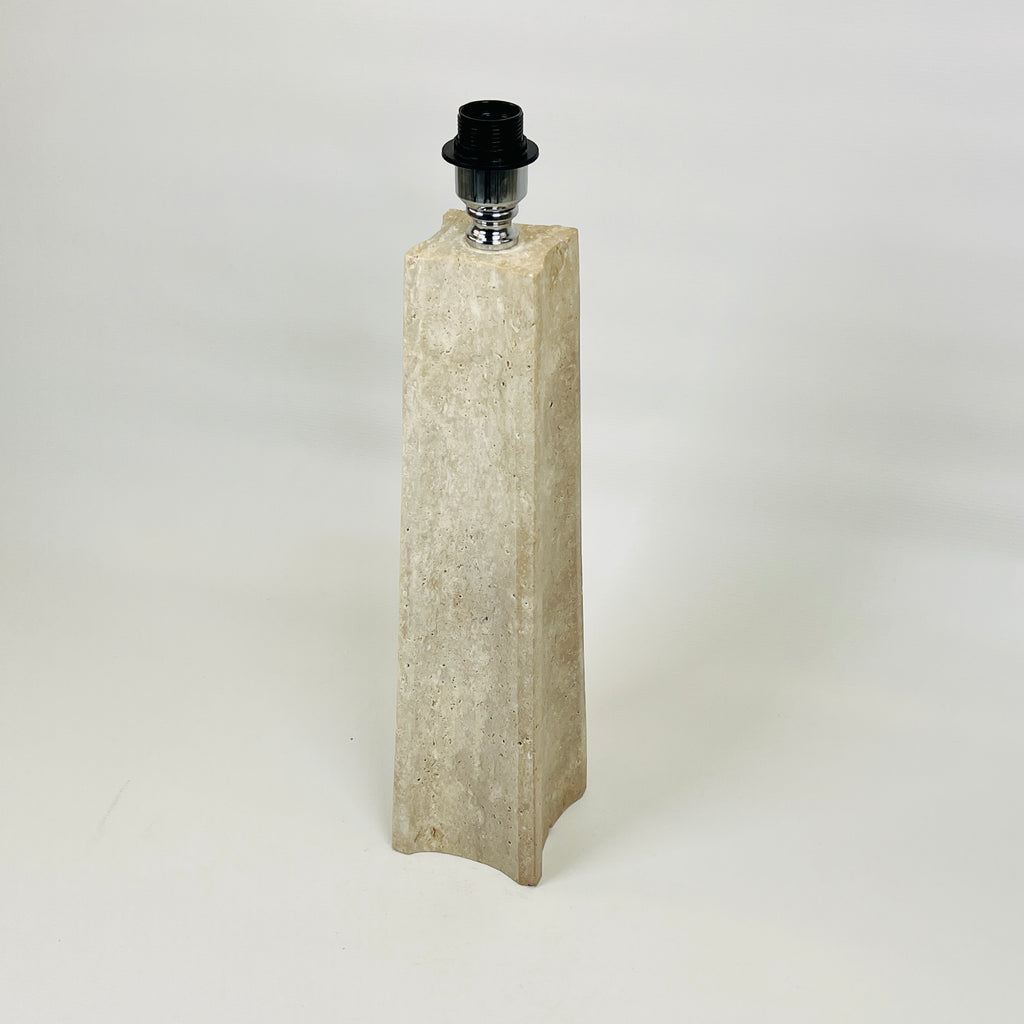 Tall Curved Bottom Blotched Travertine Table Lamp