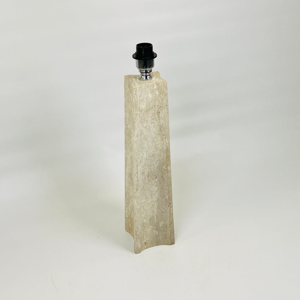 Tall Curved Bottom Blotched Travertine Table Lamp