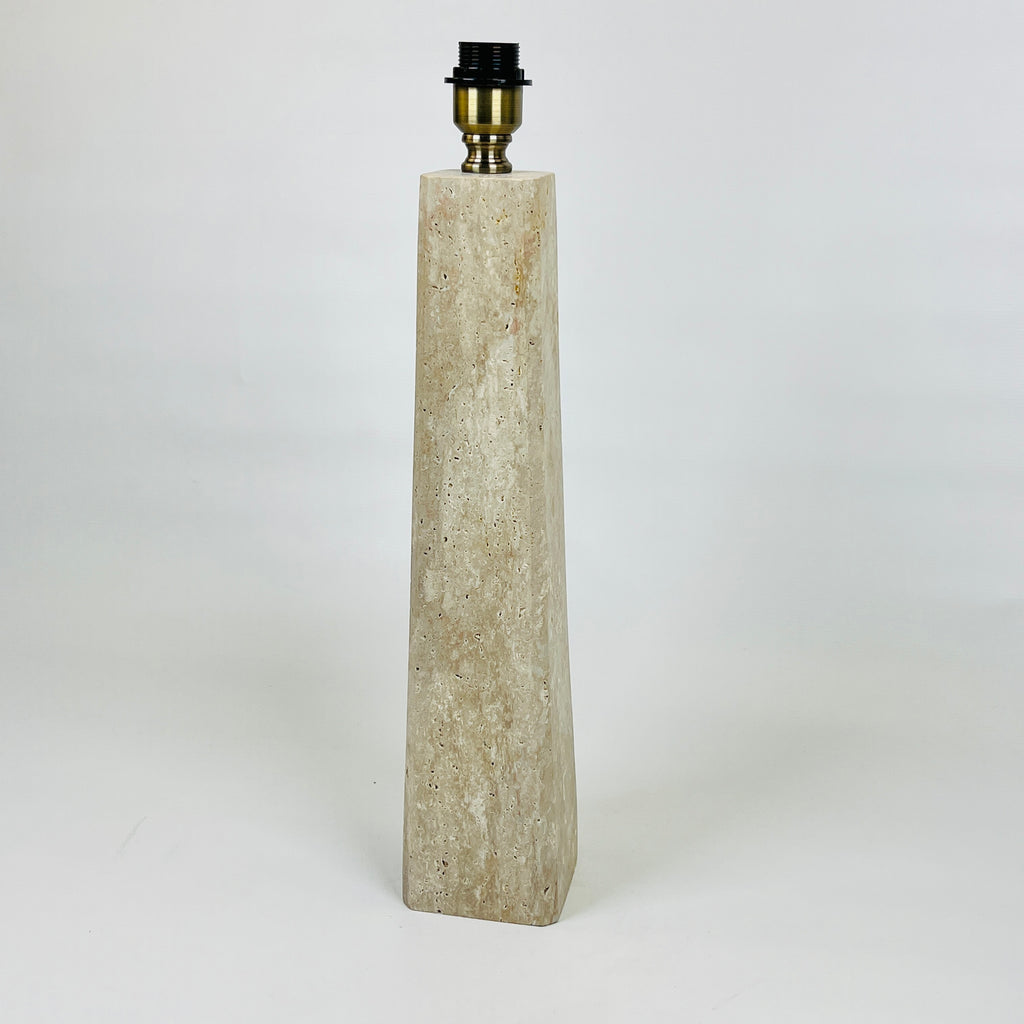 Tall Glazed Travertine Table Lamp