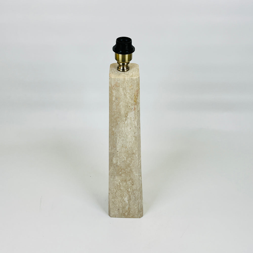 Tall Glazed Travertine Table Lamp