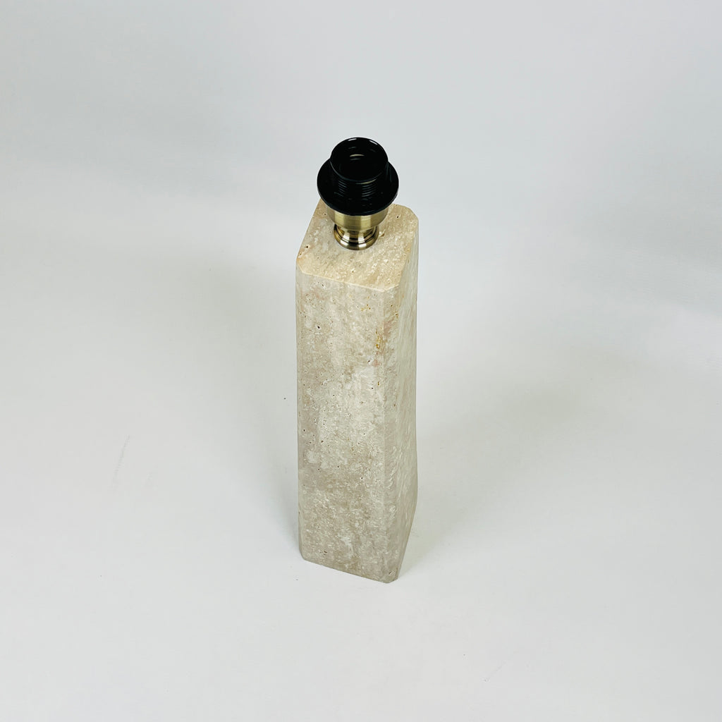 Tall Glazed Travertine Table Lamp