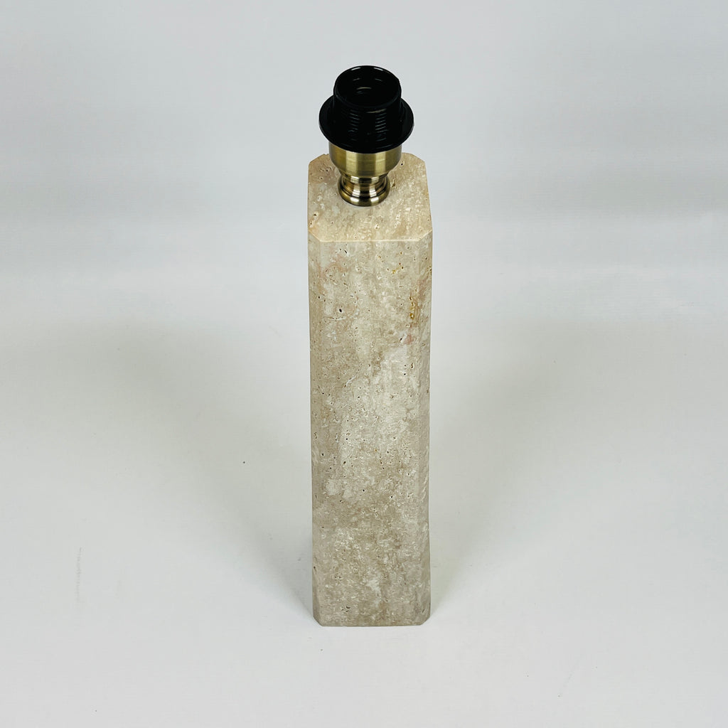 Tall Glazed Travertine Table Lamp