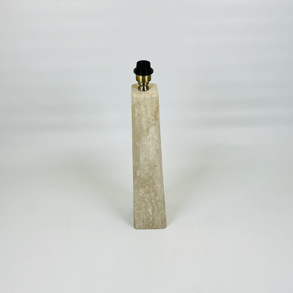 Tall Glazed Travertine Table Lamp