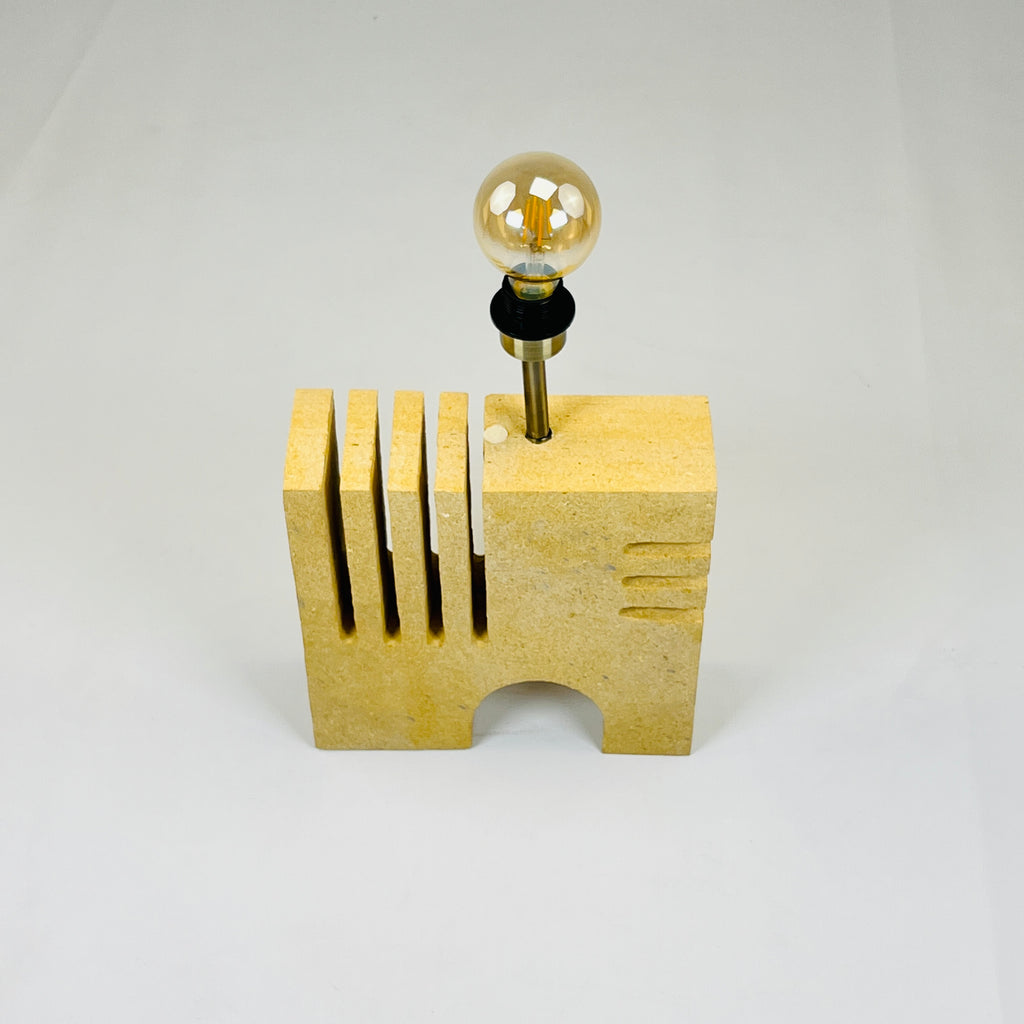 Puzzle Piece Travertine Table Lamp