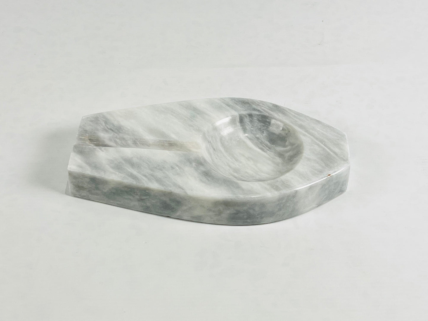 Marble Streaked Ash Tray - Gray
