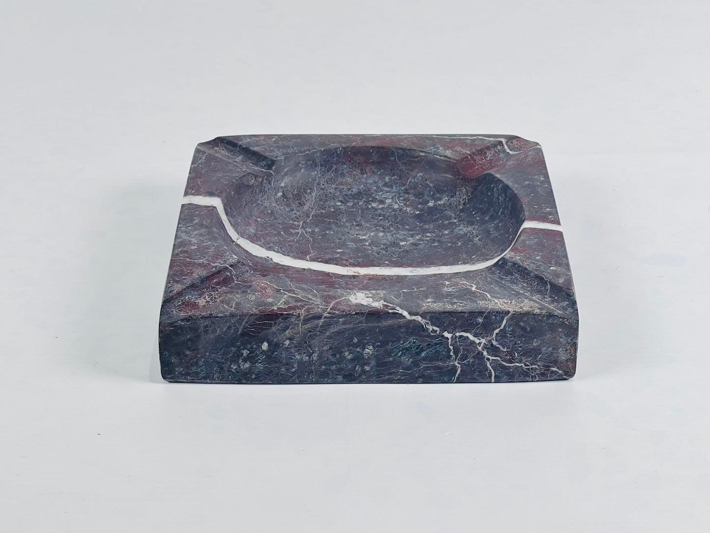Square Marble Ash Tray - Burgundy