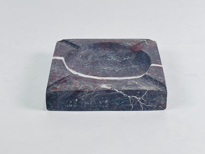Square Marble Ash Tray - Burgundy