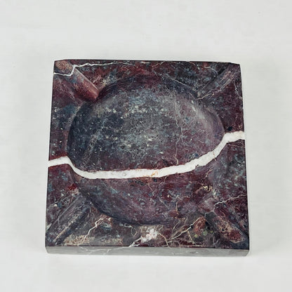 Square Marble Ash Tray - Burgundy