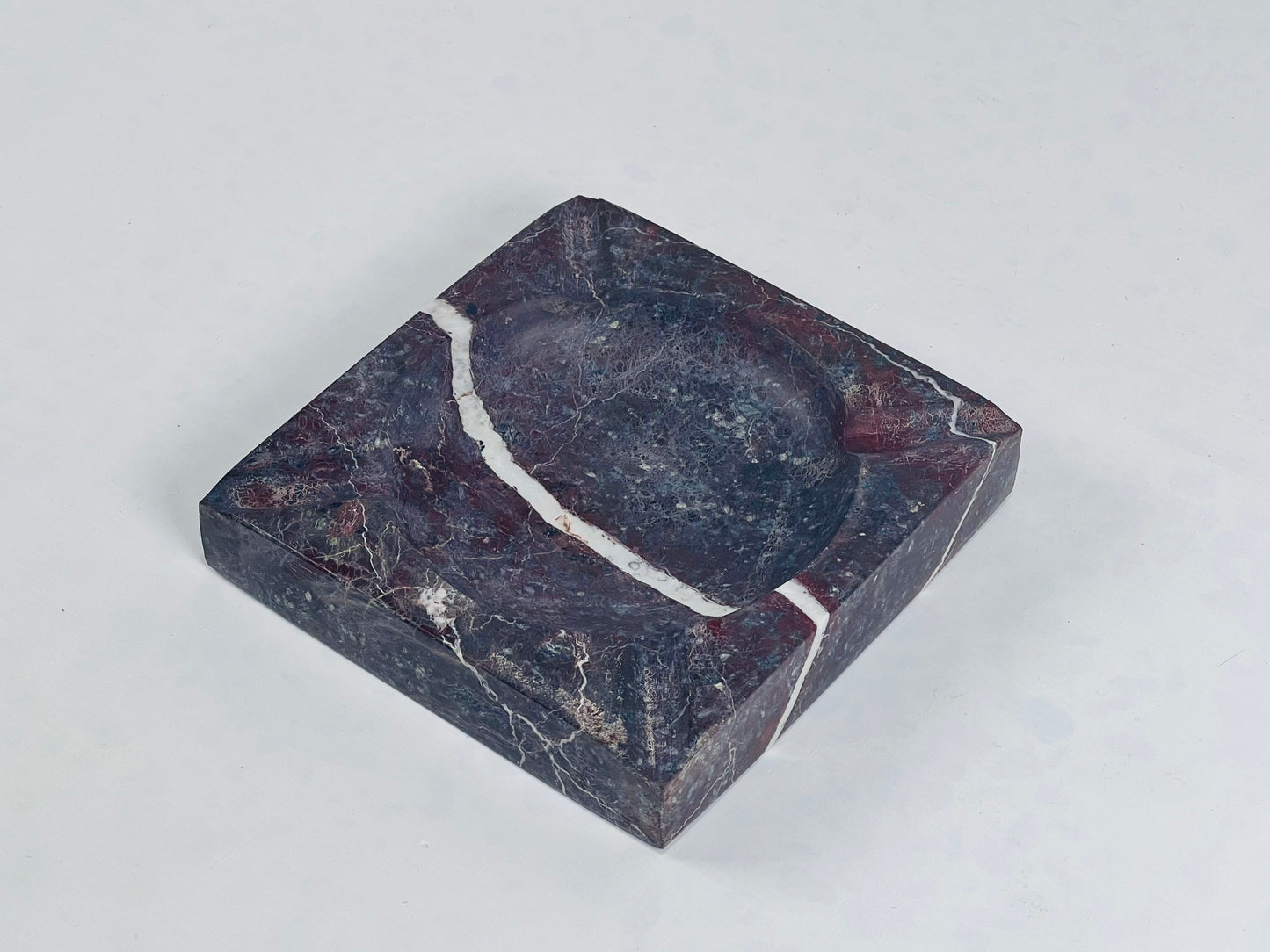 Square Marble Ash Tray - Burgundy