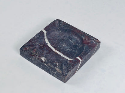 Square Marble Ash Tray - Burgundy