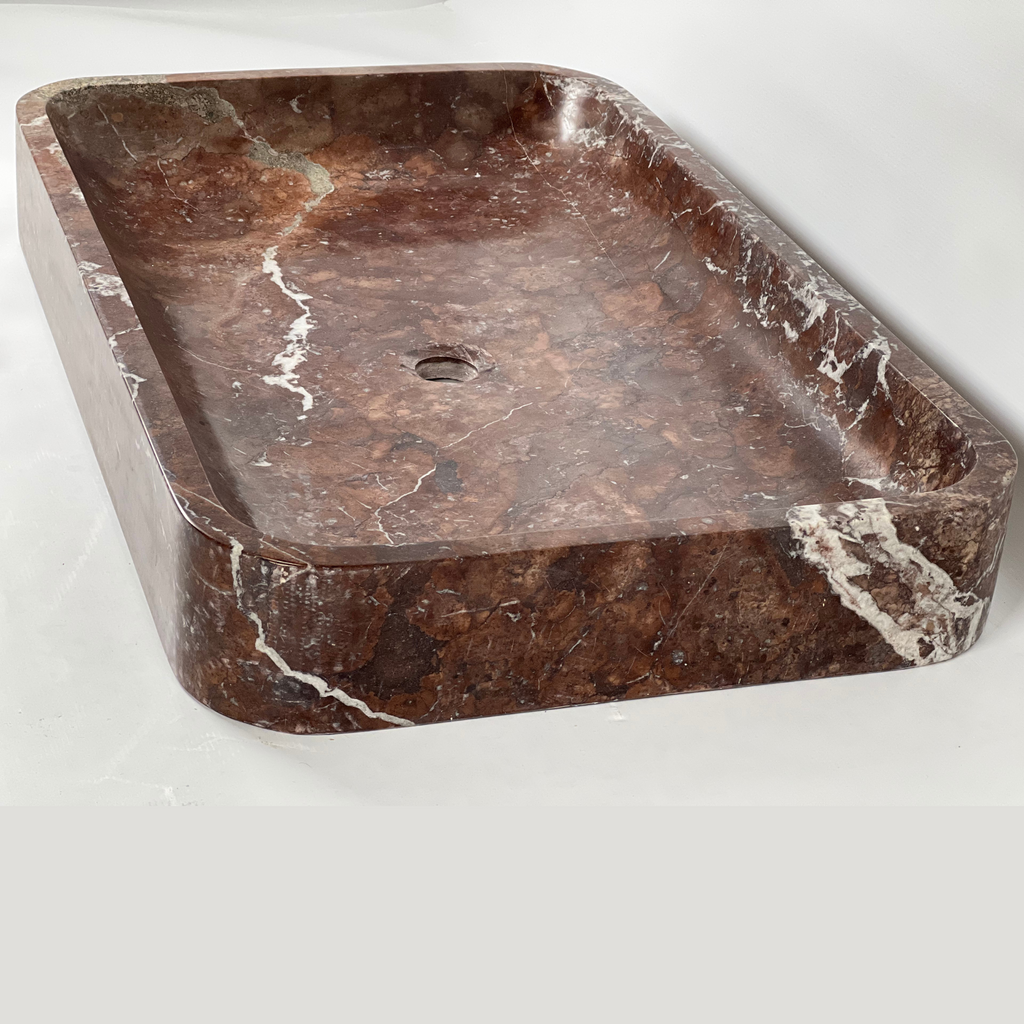 Burgundy Rectangle Marble Sink