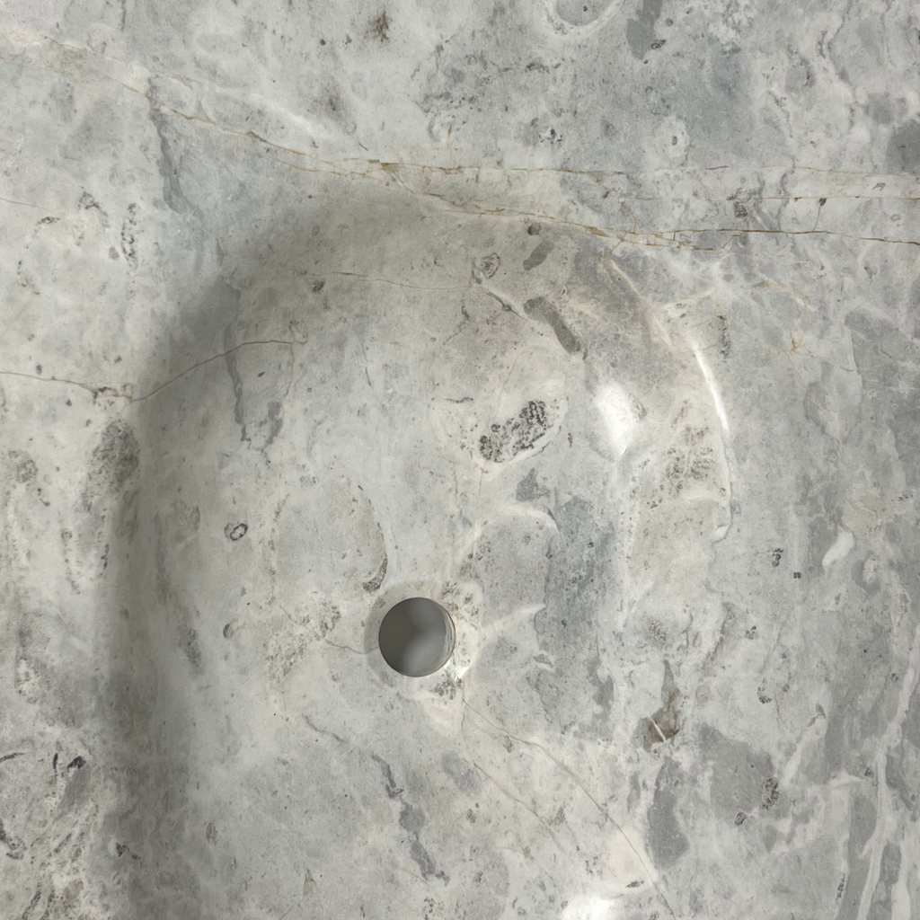 Blotched Grey Marble Sink