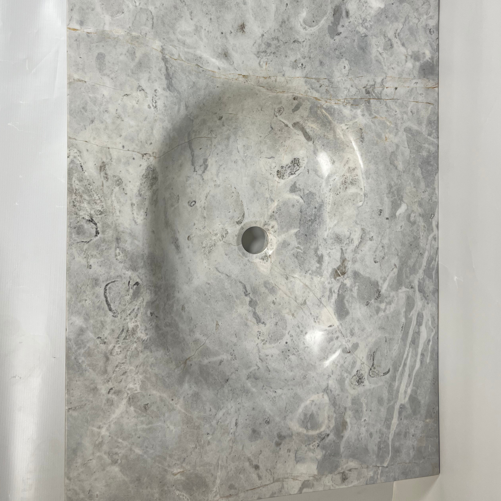 Blotched Grey Marble Sink