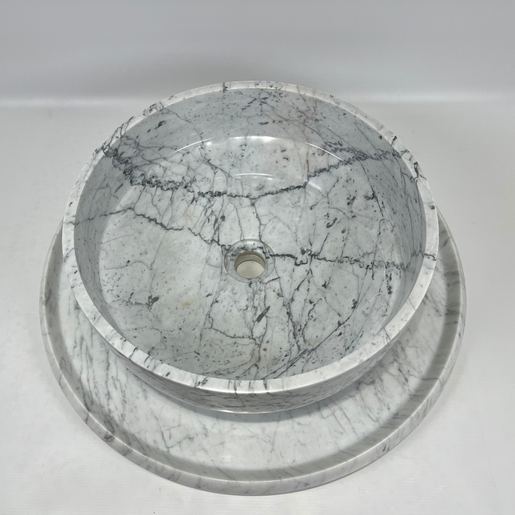 Light Grey Webbed Marble Sink