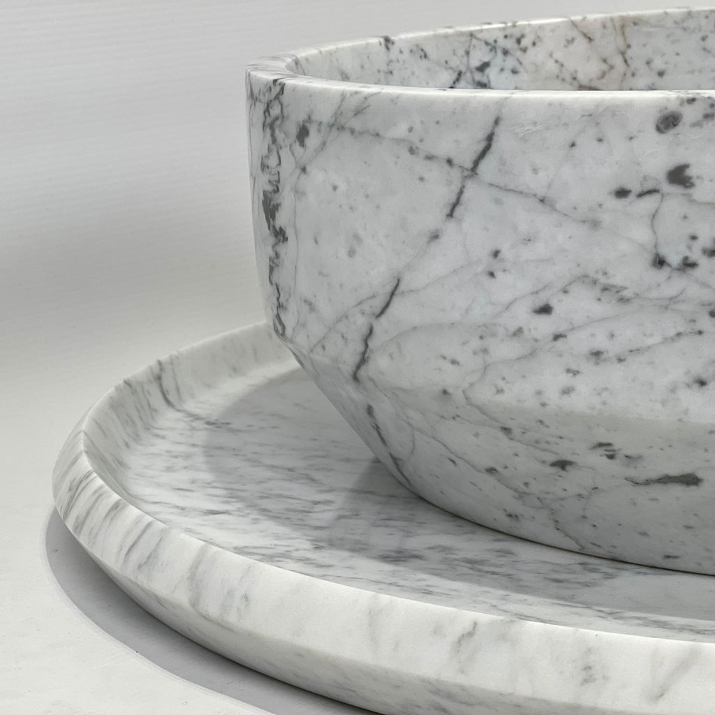 Light Grey Webbed Marble Sink