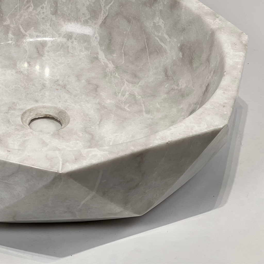 Grey Octagon Marble Sink