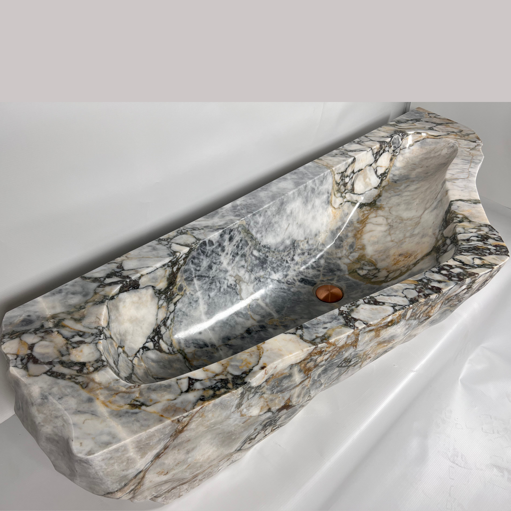 Veined Raw Marble Sink