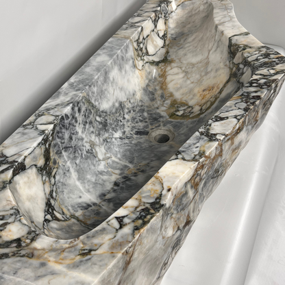 Veined Raw Marble Sink - Green Commando