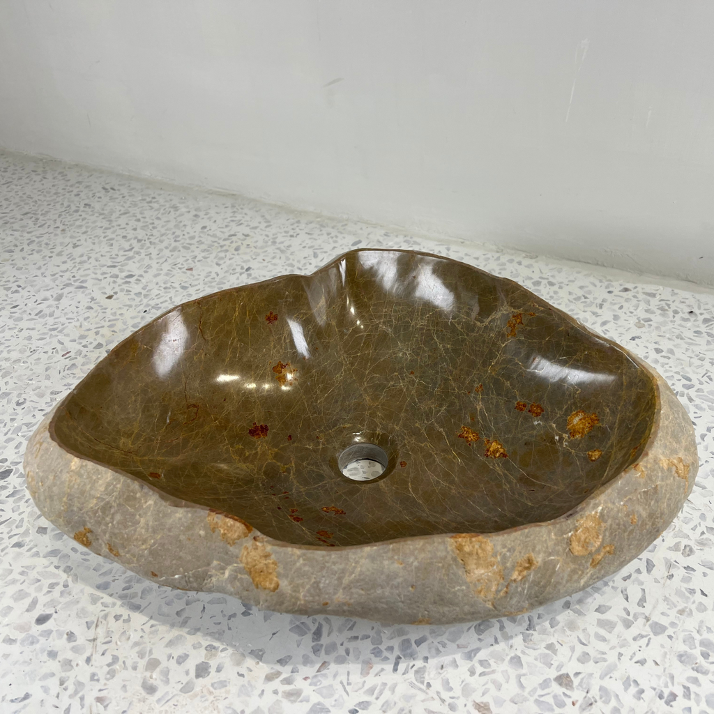 Gold speck River Stone sink