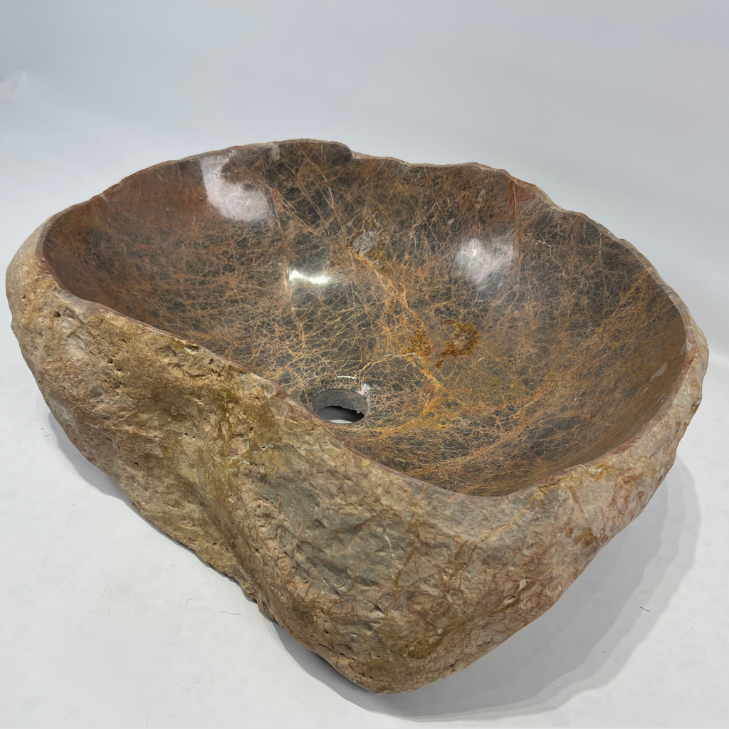 Earthy Brown River Stone Sink