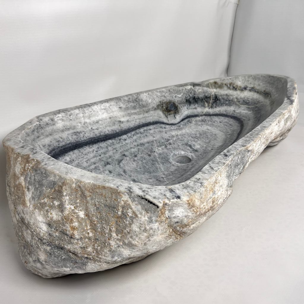 Grey Cut River Stone Sink