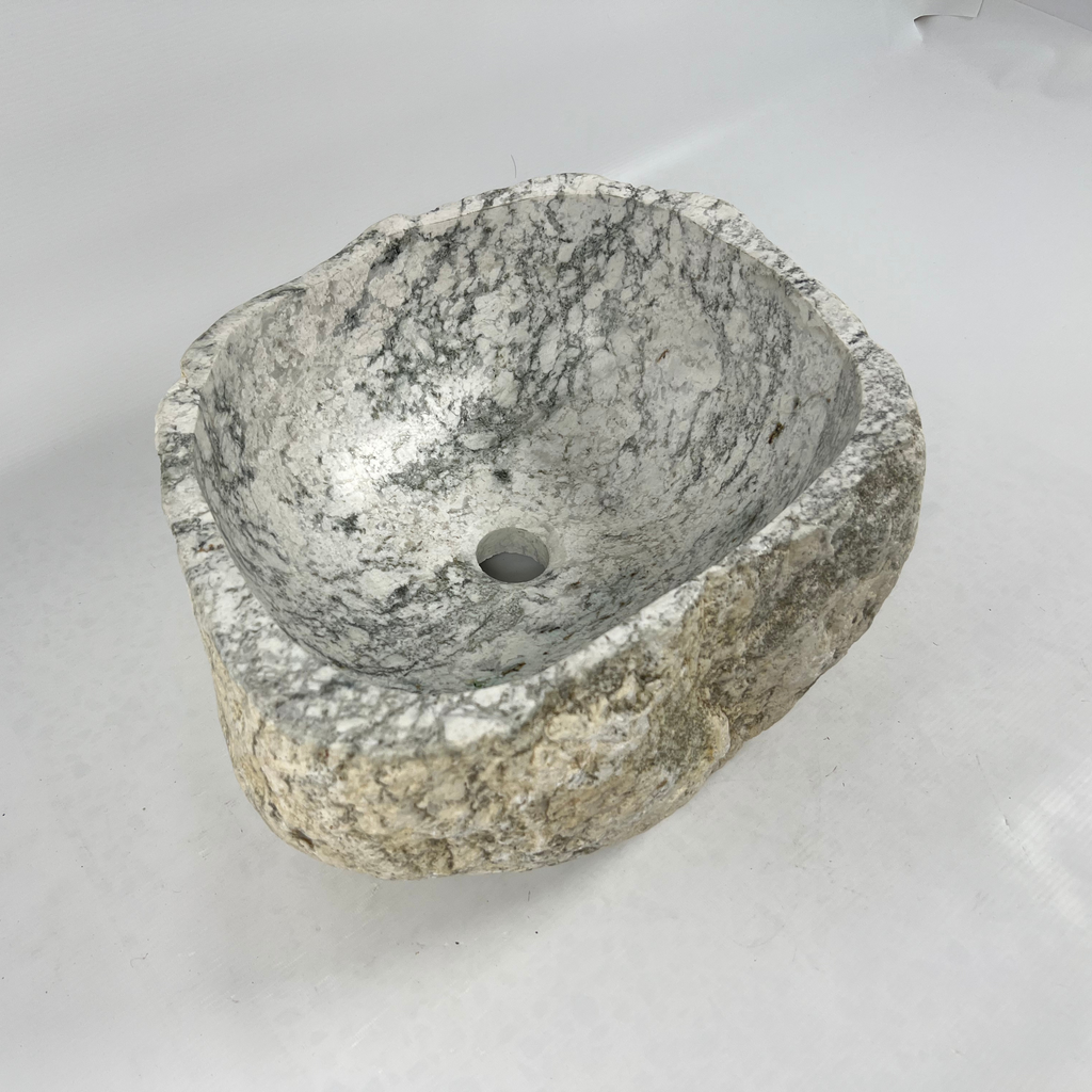 Grey Streaked River Stone Sink