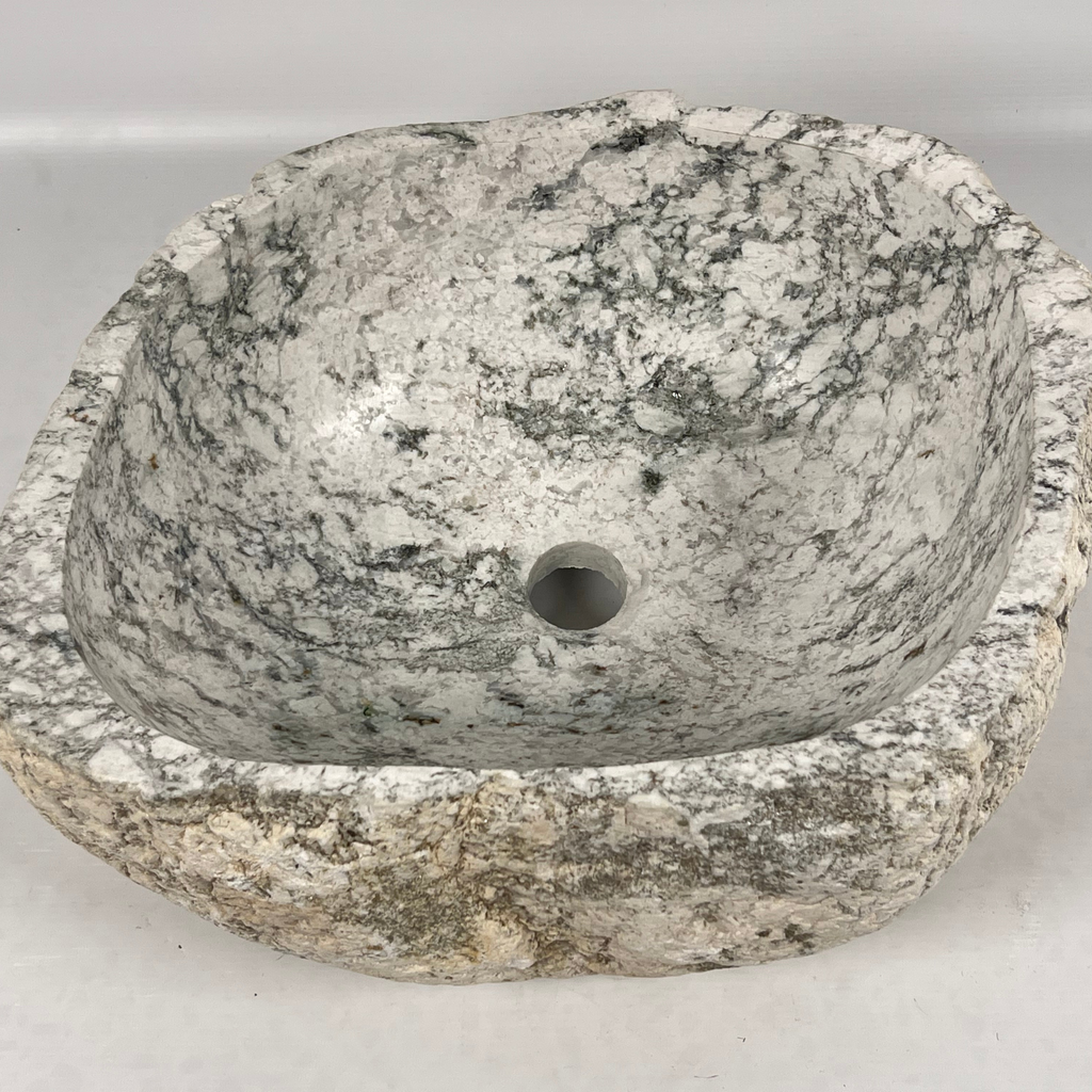 Grey Streaked River Stone Sink