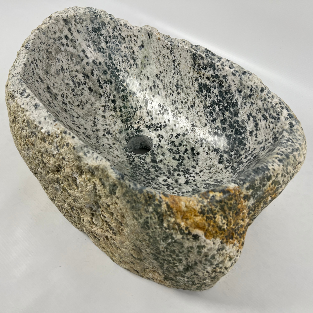 Black Brushed River Stone Sink