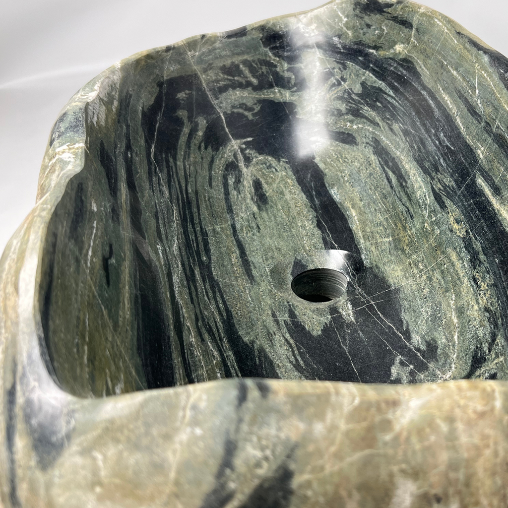 Black & Green River Stone Sink