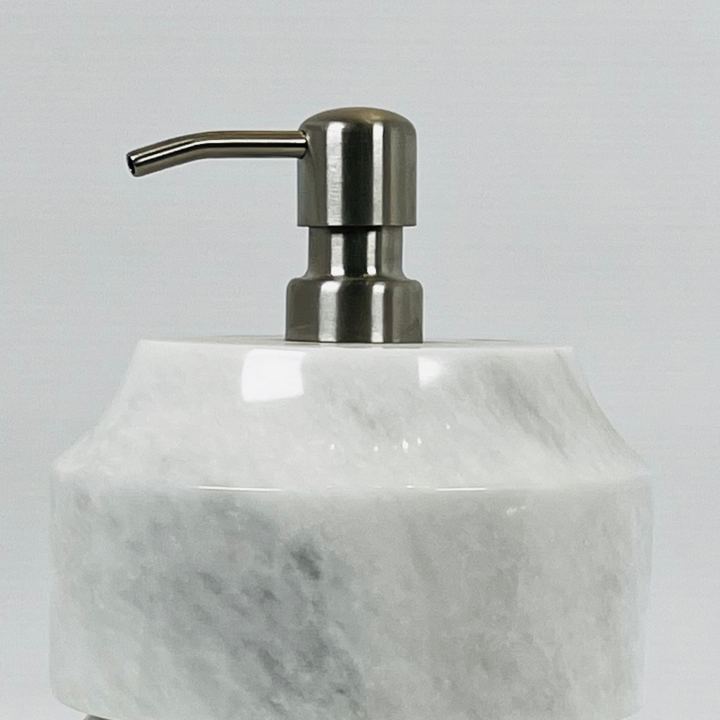 Ringed Grey Stroked Soap Dispenser