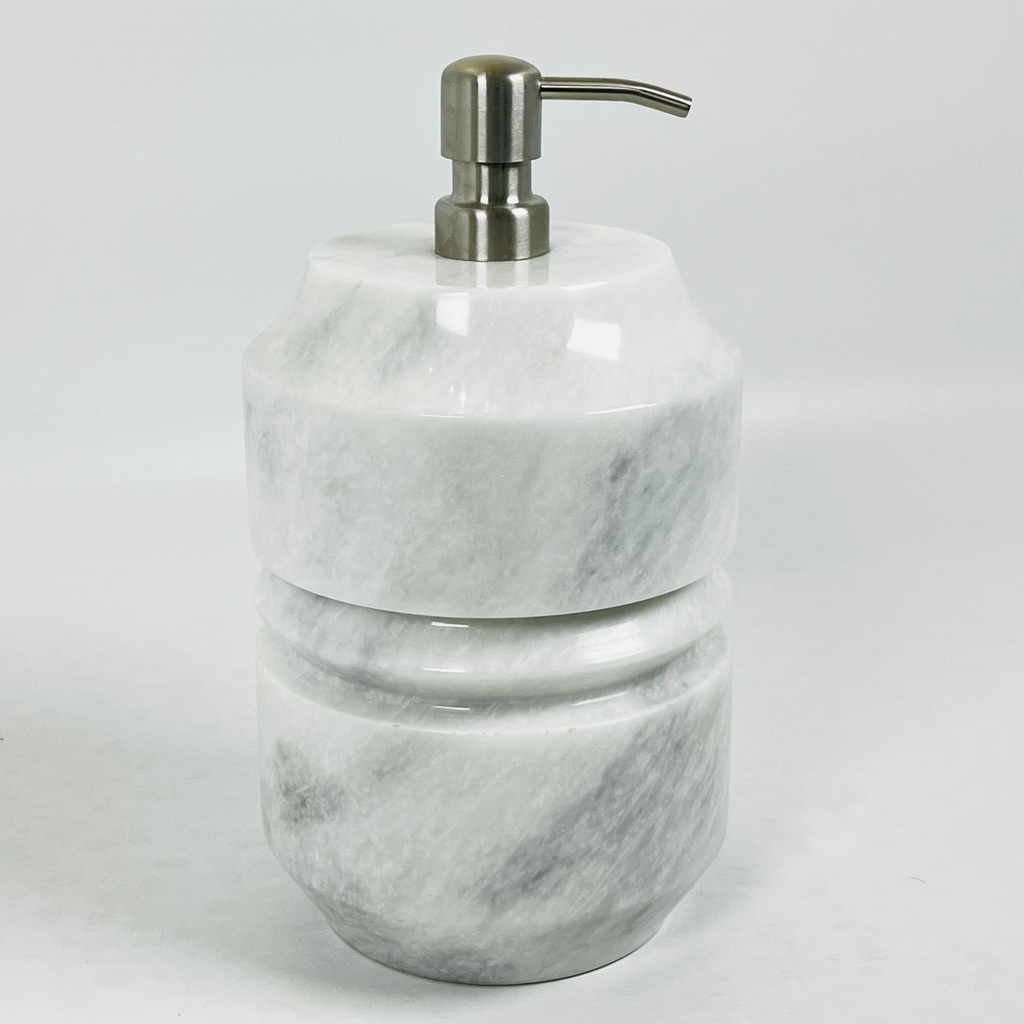 Ringed Grey Stroked Soap Dispenser