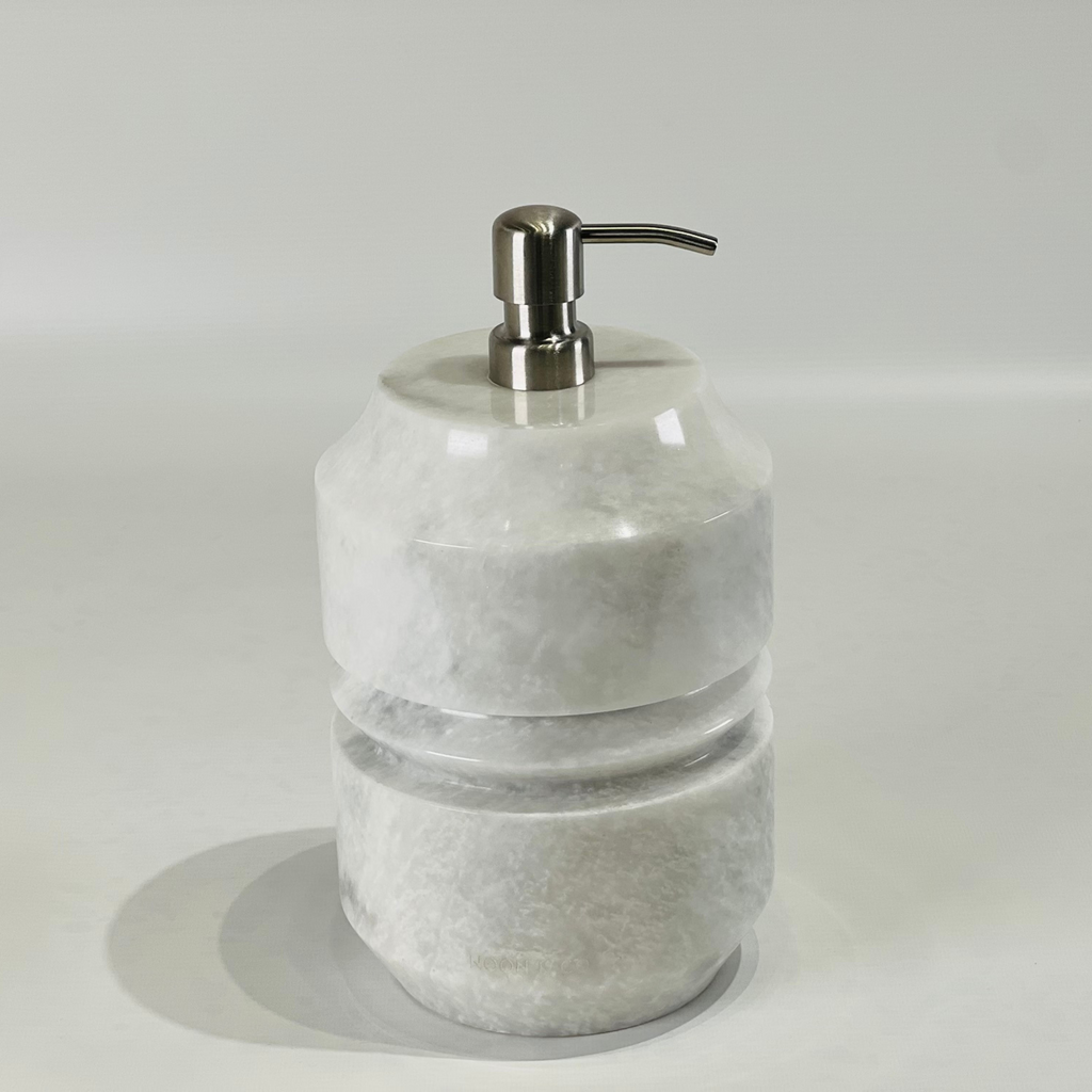 Ringed Grey Stroked Soap Dispenser