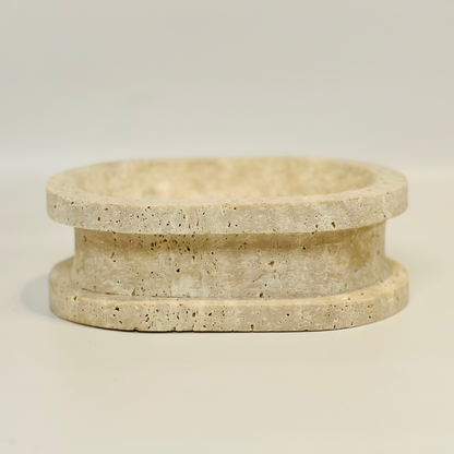 Double Sided Soap Dish - Travertine