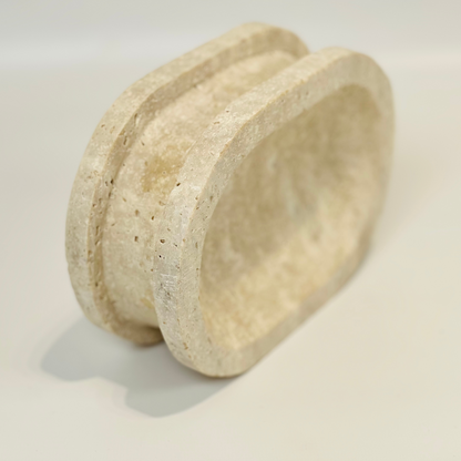 Double Sided Soap Dish - Travertine