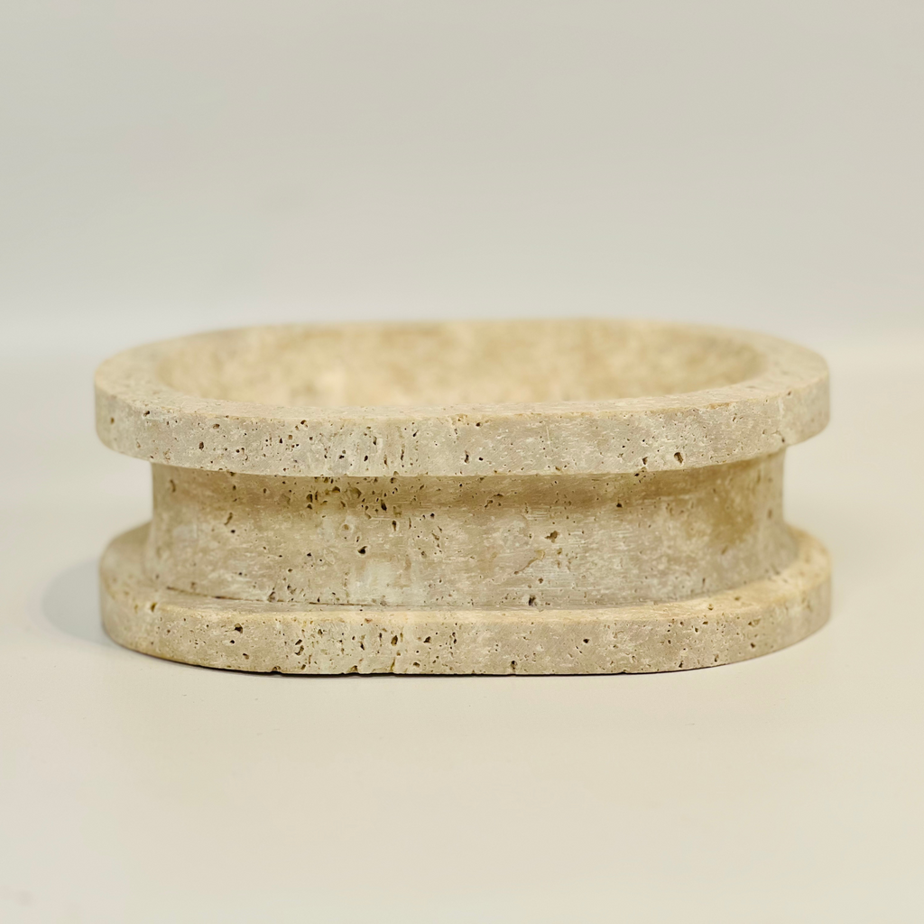 Travertine Double Sided Beige Soap Dish