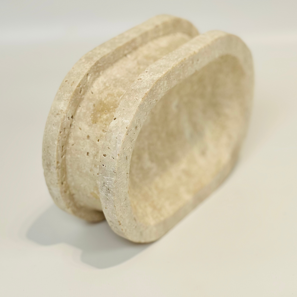 Travertine Double Sided Beige Soap Dish