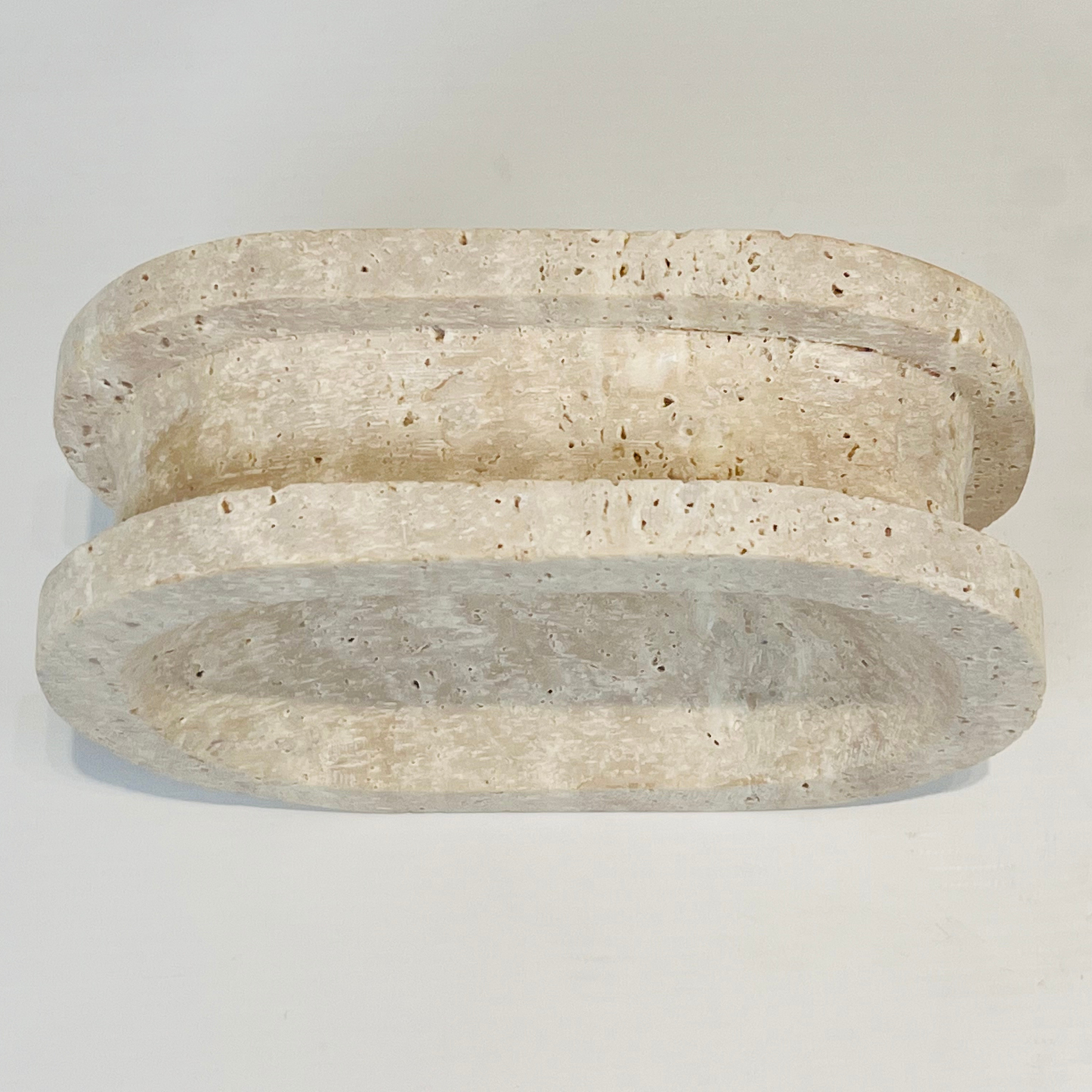 Double Sided Soap Dish - Travertine