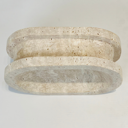 Double Sided Soap Dish - Travertine