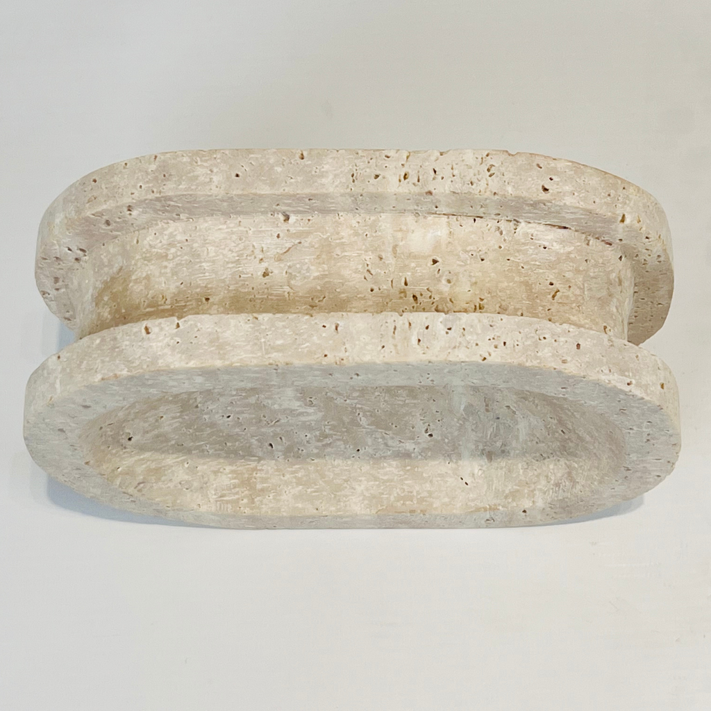 Travertine Double Sided Beige Soap Dish