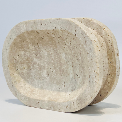 Double Sided Soap Dish - Travertine