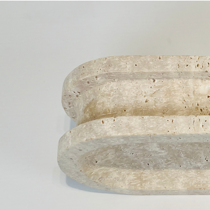 Double Sided Soap Dish - Travertine