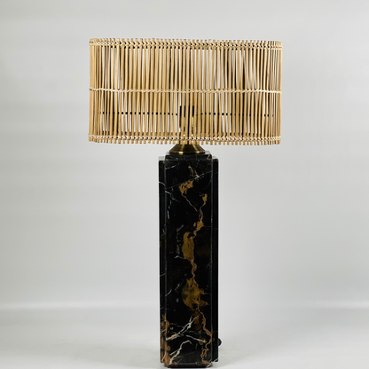 Framed Table Lamp - Black & Gold