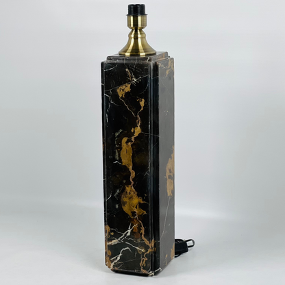 Framed Table Lamp - Black & Gold