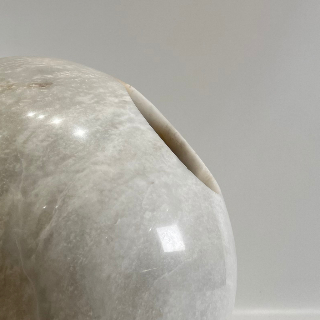 Spherical Grey Streaked Table Lamp